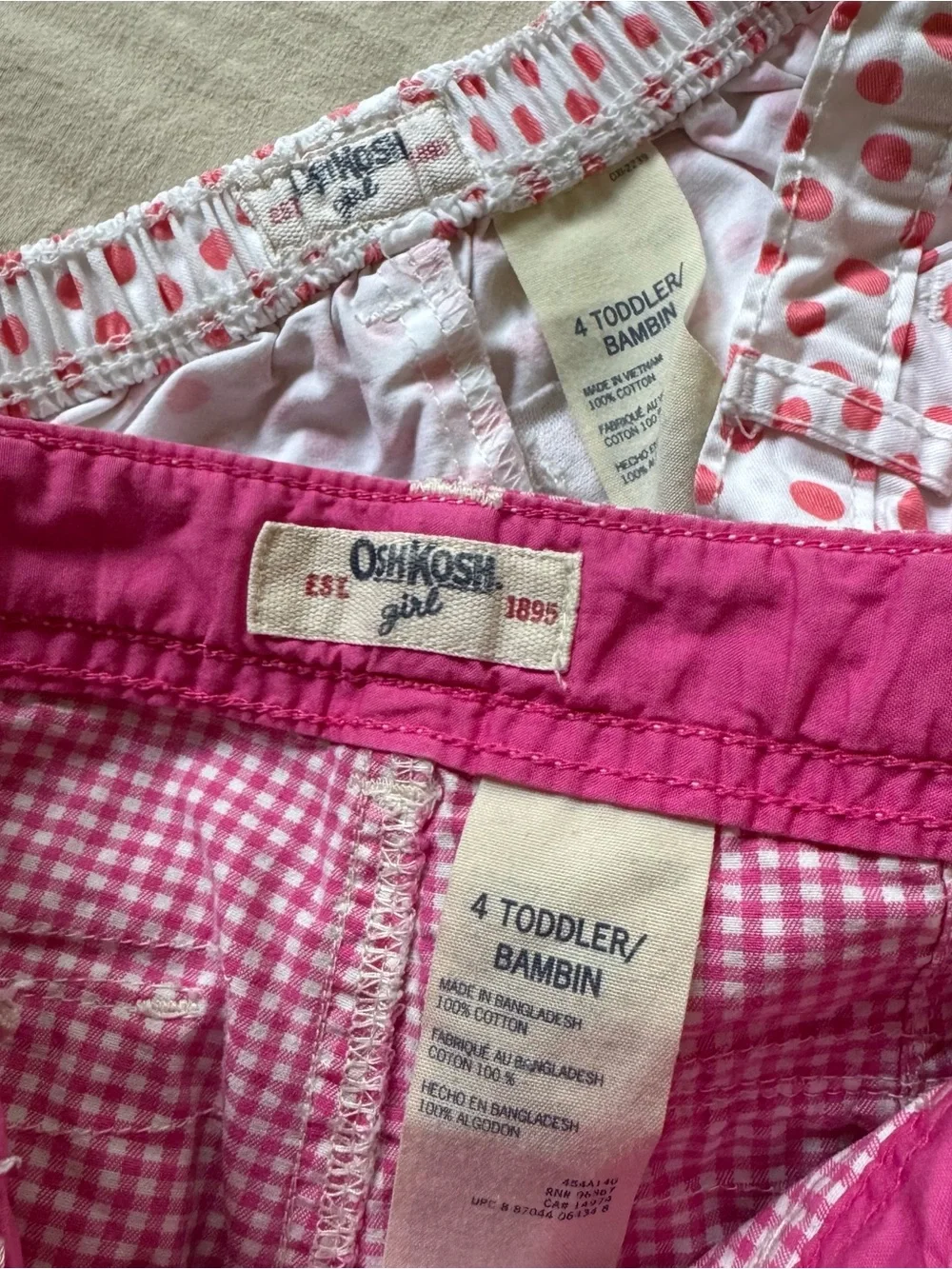 Vintage Oshkosh polka dot/gingham shorts bundle 4